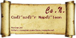 Császár Napóleon névjegykártya